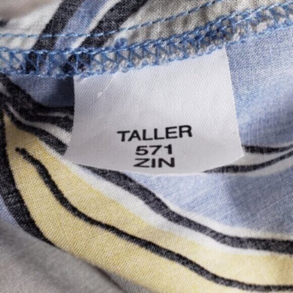 Zara Cropped Long Sleeve Floral Print Button up Top Size Medium Blue Whi… - Picture 8 of 12